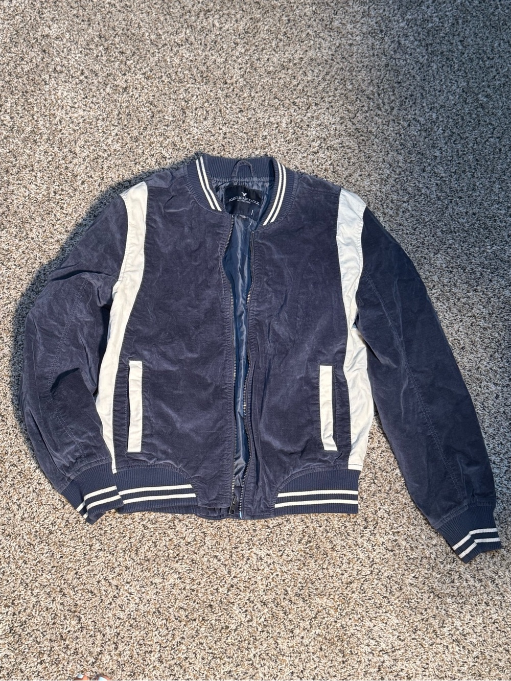 American eagle navy varsity jacket